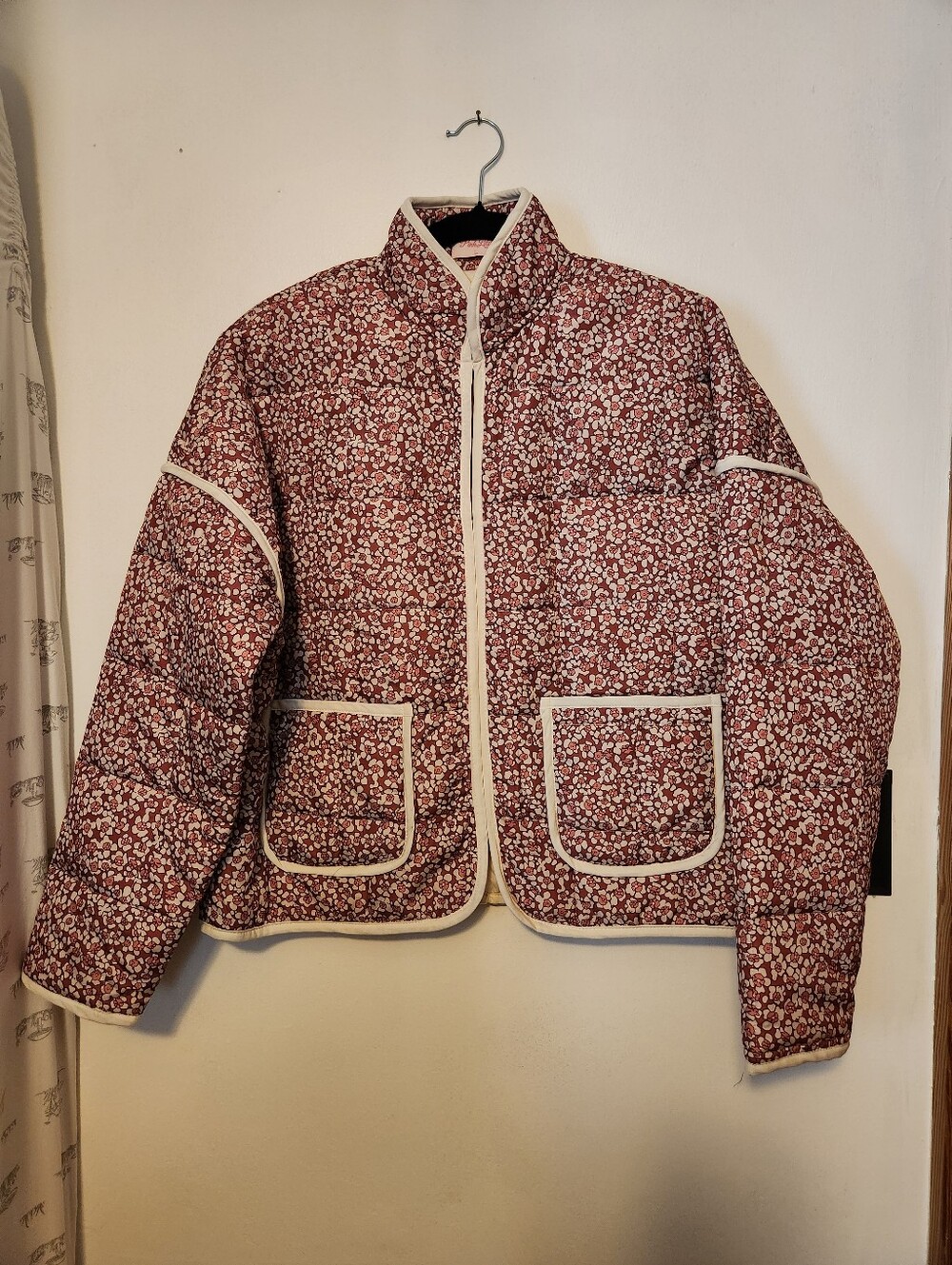 Pink Lily Floral Quilted Jacket Size L